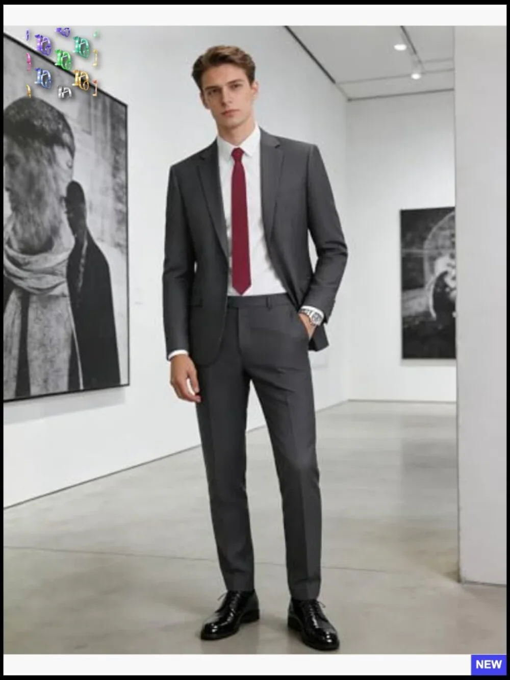 Slim Fit Tuxedo Suit Set Classic Elegant Wedding Business Prom Formal